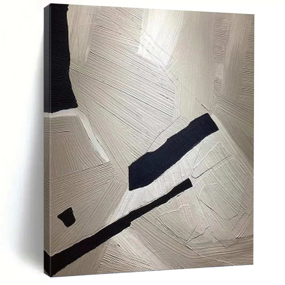 Black_White_Geometric_Textured_Abstract_Wall_Art_HCZ8Z wall art